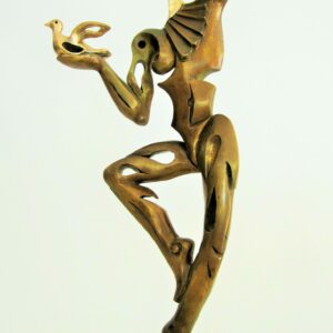 Arlequin a l'oiseau,bronze,40x19x10cm,prix 3500€