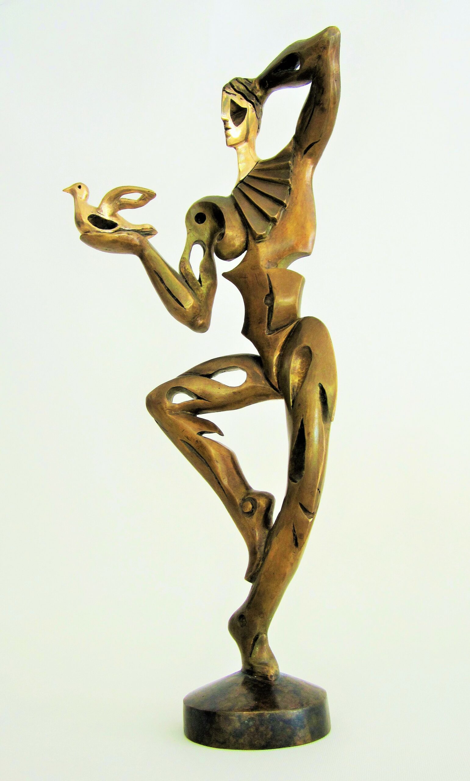 Arlequin a l'oiseau,bronze,40x19x10cm,prix 3500€