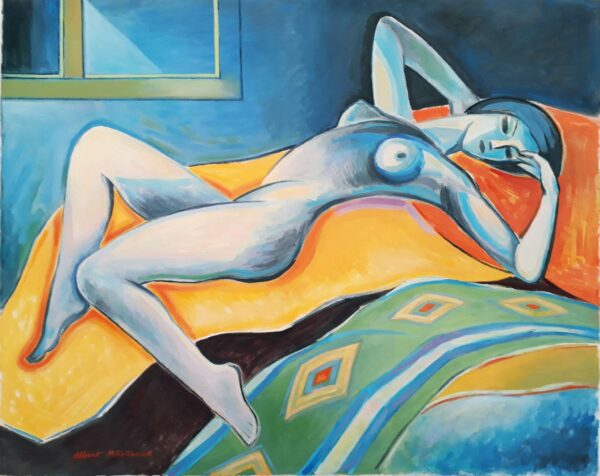 Femme allongée,65 x 90 cm, hst, 2021,prix 3000€