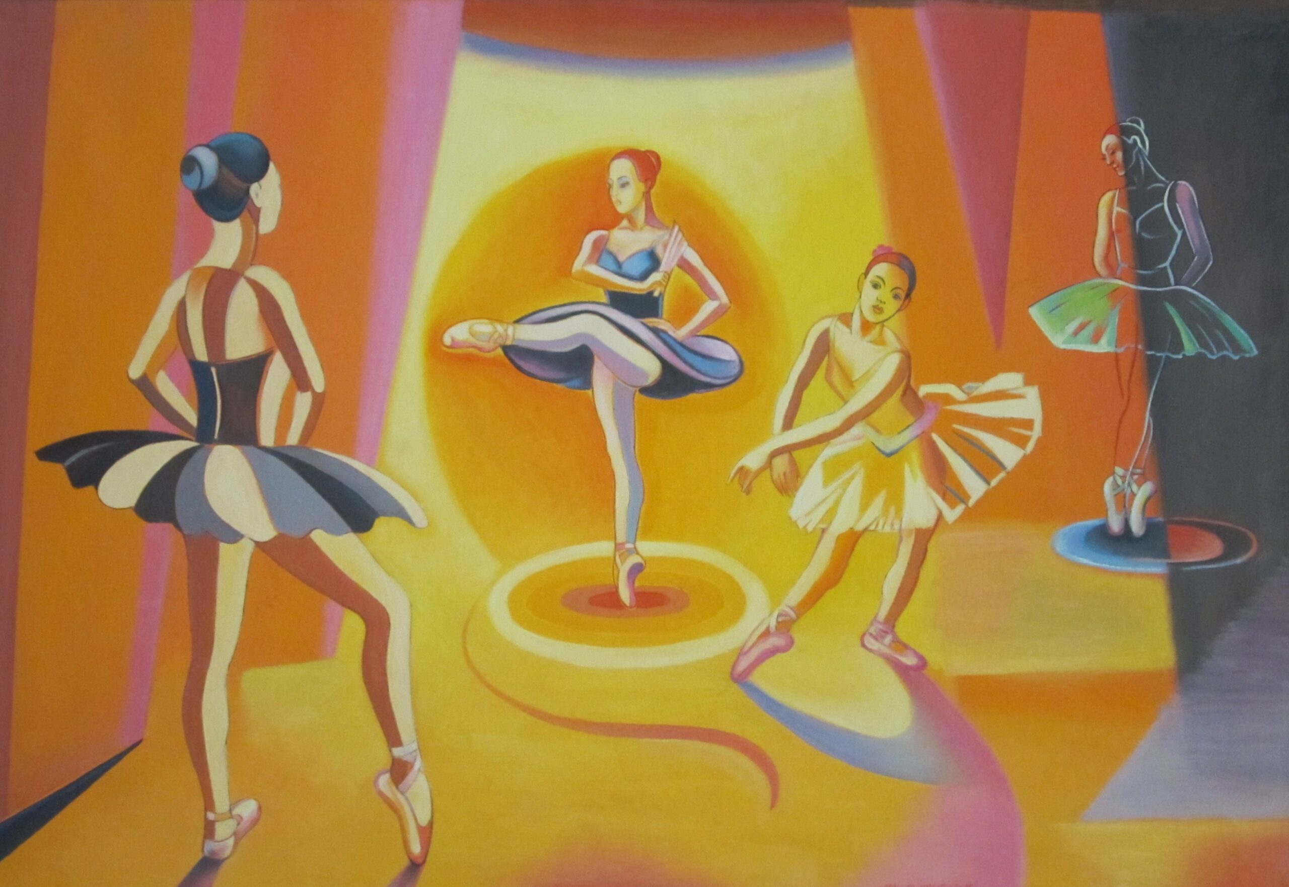 Les ballerines sur scen, 54 x 81 cm,hst, 2016