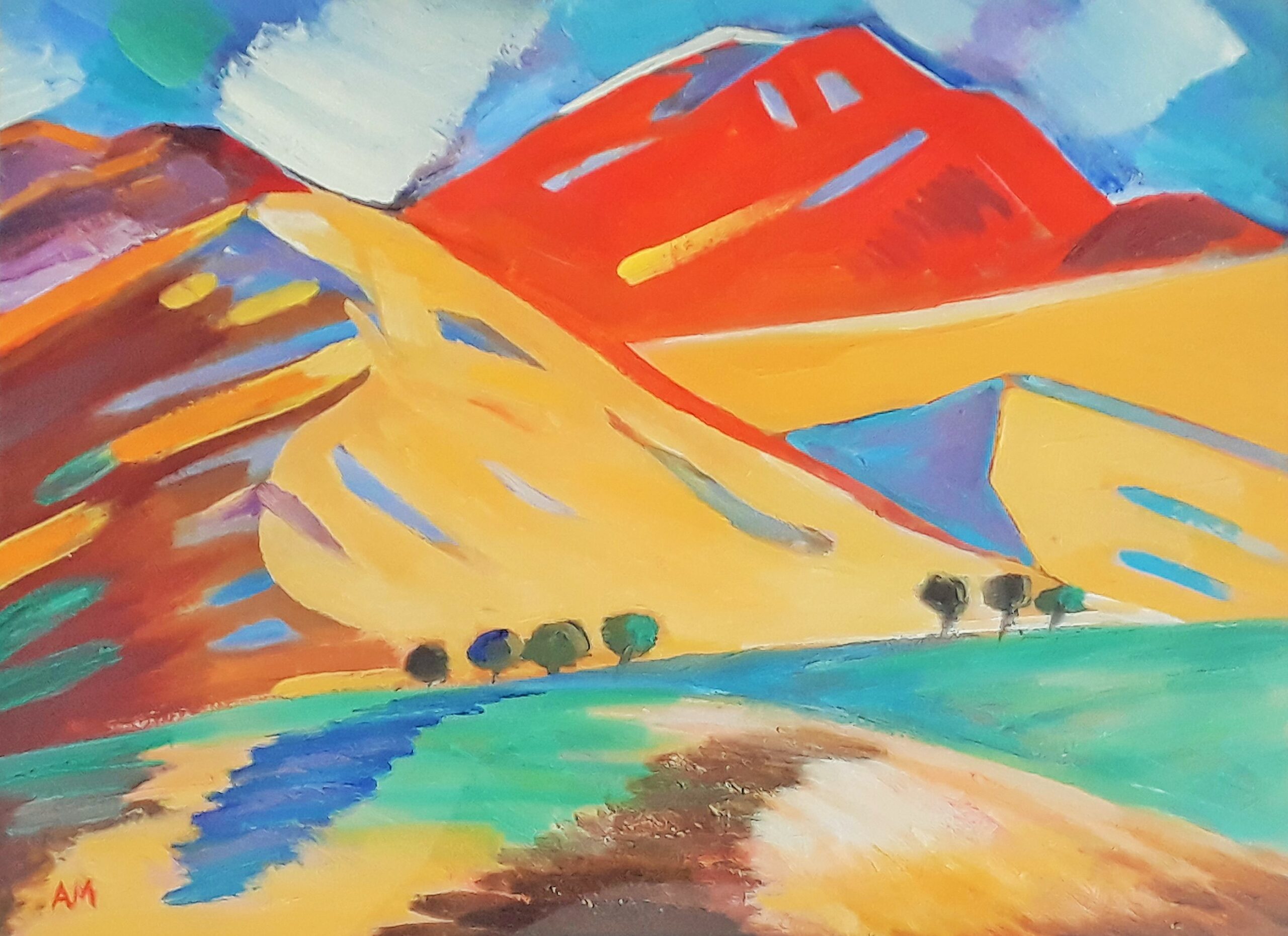 Montagne, 30 x 40 cm ,huille sur isorele ,2003
