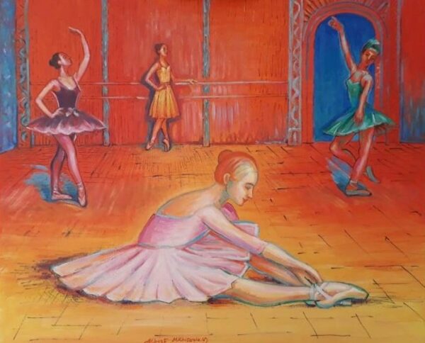 Répétition d'un ballet, 54x x65 cm hst, 2020, prix 1200€