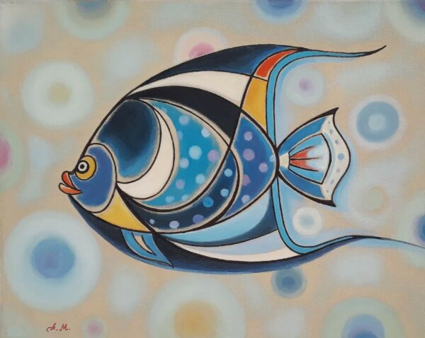 poisson, 33 x 41 cm, hst,2018,prix 300€